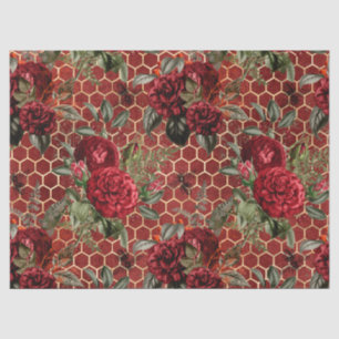Red Rose Bee Series Design 59 Tissue Paper