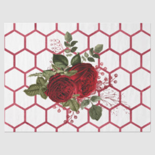 Red Rose Bee Series Design 65 Tissue Paper