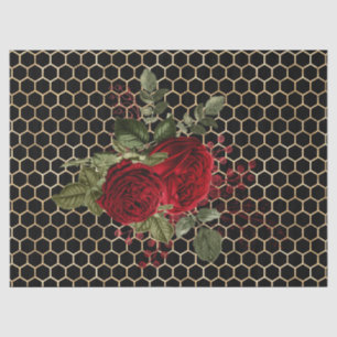 Red Rose Bee Series Design 68 Tissue Paper