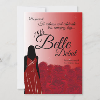Red Rose Belle 18th Birthday Debut Invitation
