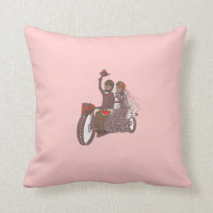 Red Rose Biker Wedding Products Pillows