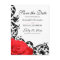 Red Rose Black Flourish Wedding Save the Date