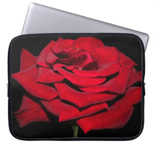 Red Rose - Black Laptop Sleeve