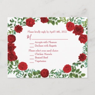 Red Rose Black Wedding Gothic Dark Postcard