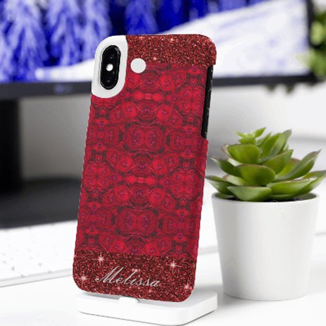 Red rose blossoms with dewdrops - custom  Case-Mate iPhone case (Creator Uploaded)