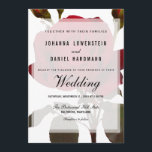 Red Rose Botanical Wedding Modern Invitation<br><div class="desc">Red Rose Botanical Wedding Modern</div>