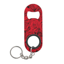 Red Rose Bottle Opener Key Chain