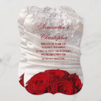 Red rose bouquet and dress wedding