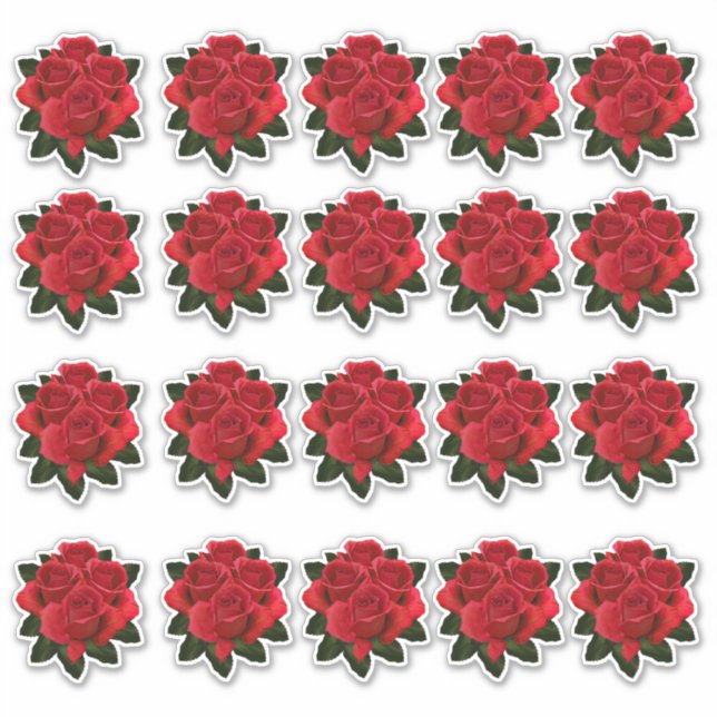 Red Rose Bouquet  Multiple Sticker (Front)