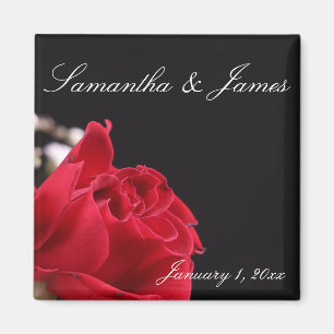Red Rose Bouquet Personal Wedding Magnet