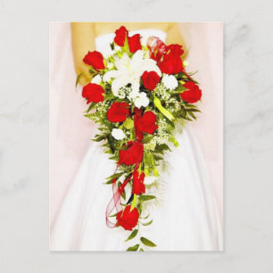 Red Rose Bridal Bouquet Postcard