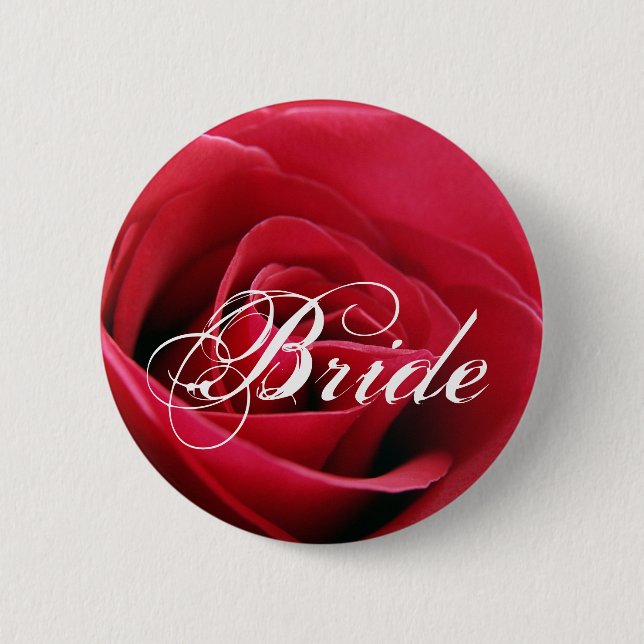 red rose, Bride 6 Cm Round Badge (Front)