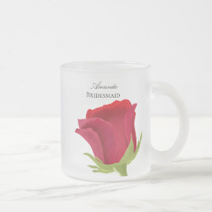 Red Rose Bridesmaid name gift Mug