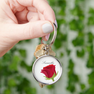 Red rose Bridesmaid Name Key Ring
