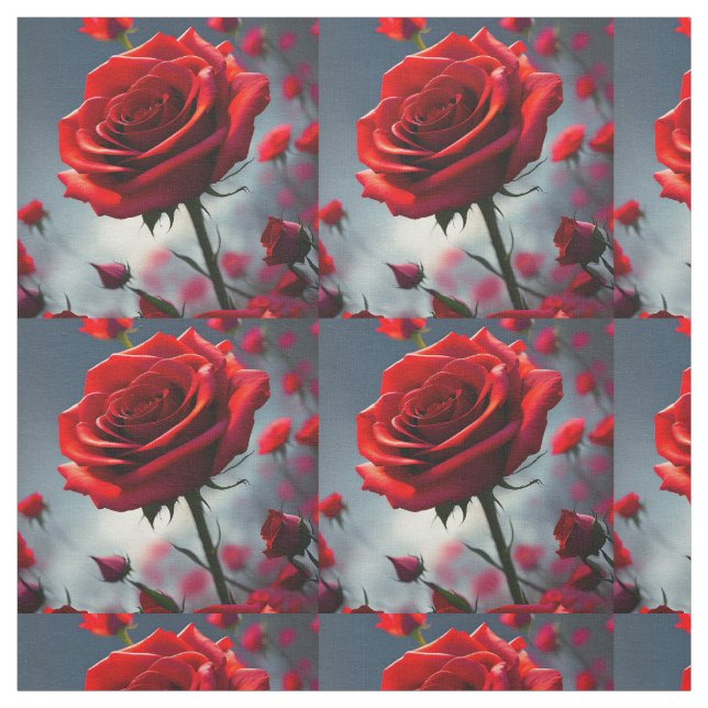 Red Rose Buds Delight, Fabric (Swatch)