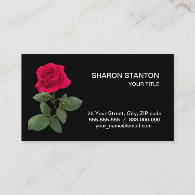 Red rose business card (Front)