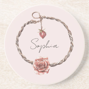 Red Rose Charm Bracelet Coaster