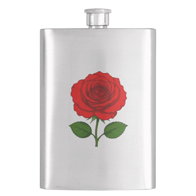 Red Rose Classic Flask (Front)