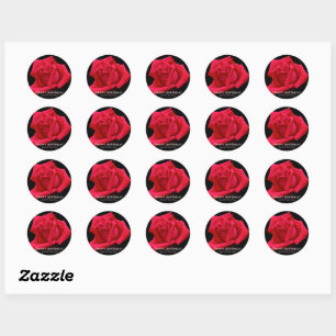 Red Rose Classic Round Sticker