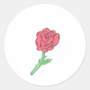 Red Rose  Classic Round Sticker
