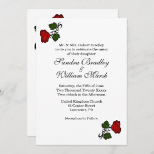 Red Rose Classic Wedding Invitation