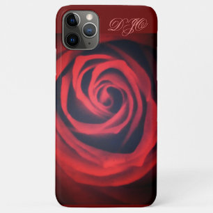Red Rose Close Up With Monogram Case-Mate iPhone Case