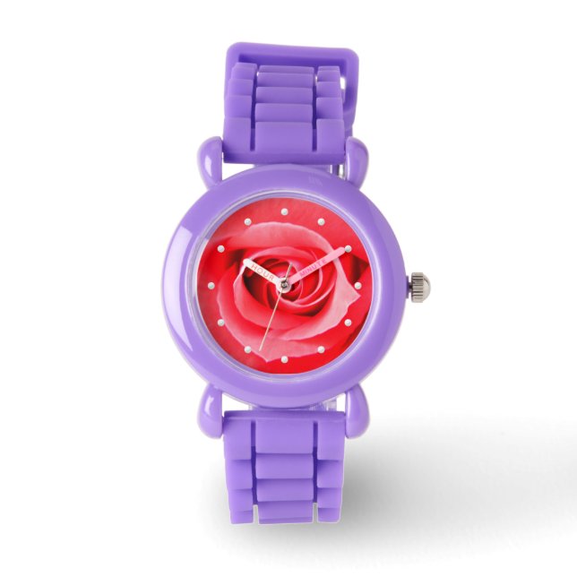Red rose closeup picture watch (Front)