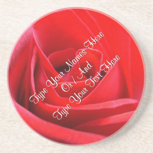 Red Rose Coasters Personalised Rose Decor