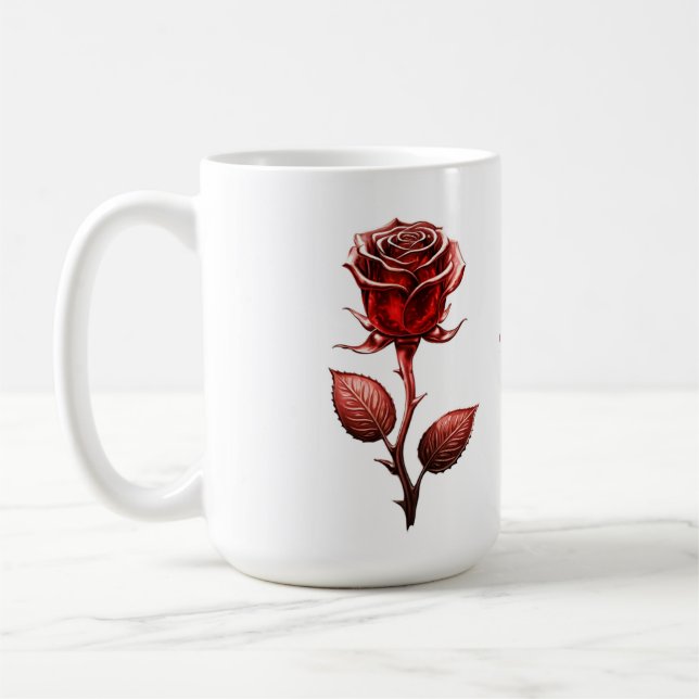 Red Rose Coffee Mug (Left)