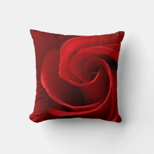 Red Rose Cotton Throw Pillow, Throw Pillow