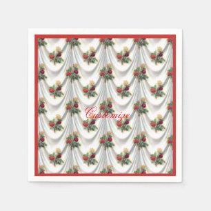 Red rose curtain Thunder_Cove Napkin