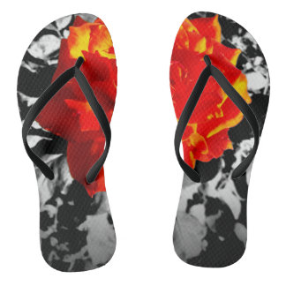 Red rose Custom flip-flops Slim Straps Jandals