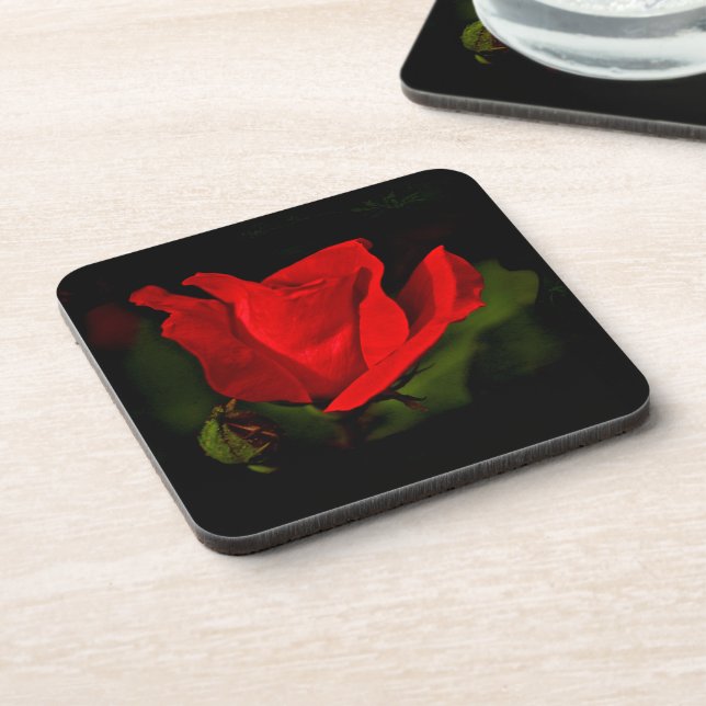Red Rose - Dark Passion Coaster (Left Side)