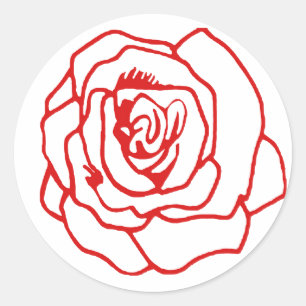 Red Rose Design Classic Round Sticker