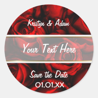 Red Rose Elegance Classic Round Sticker