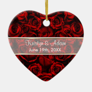 Red Rose Elegance - Customise Ceramic Tree Decoration