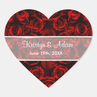Red Rose Elegance - Customise Heart Sticker
