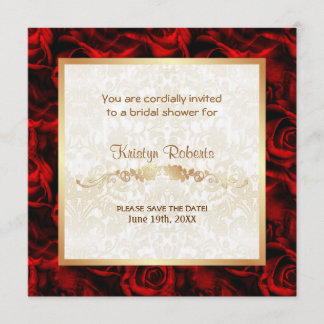 Red Rose Elegance - Shower Save The Date