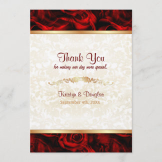 Red Rose Elegance - Thank you Card