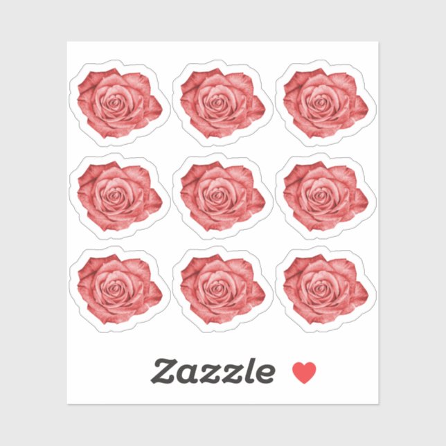 Red Rose Elegant Floral Planner / Scrapbook Sheet (Sheet)