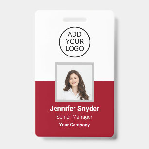 Red Rose, Employee Photo ID w/ QR Code, Company Badge