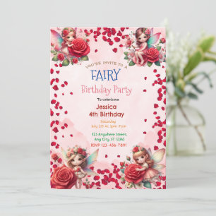 Red Rose Fairy: Enchanted Birthday Invitation
