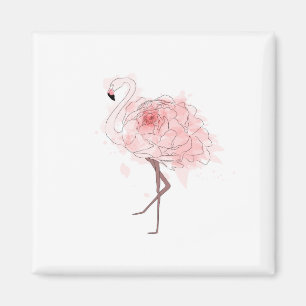 Red Rose Flamingo Magnet