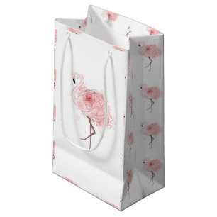 Red Rose Flamingo Small Gift Bag