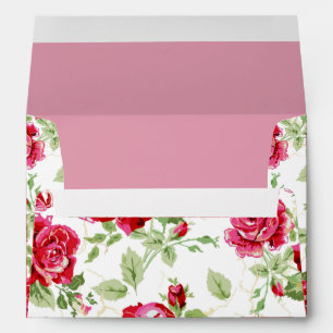 Red rose, floral classic print envelope