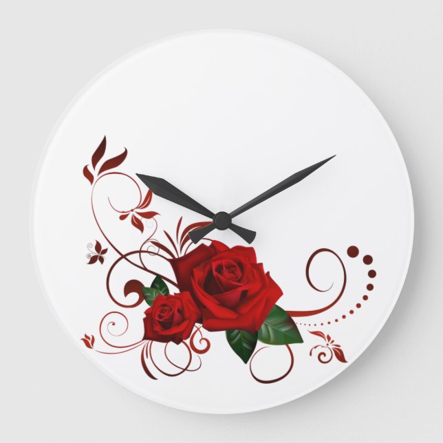 Red Rose Floral Clock (Front)