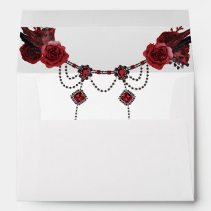 Red Rose Floral & Crystal 2 Envelope