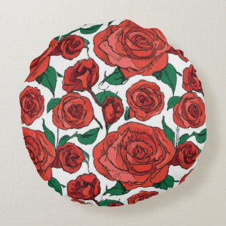 Red Rose Floral Design #1 Throw Pillow