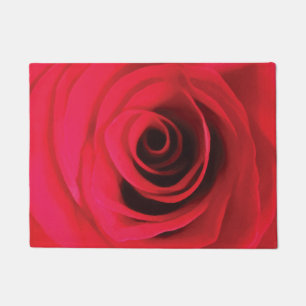 Red rose floral design doormat