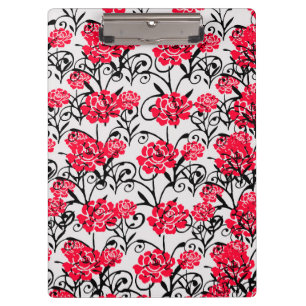 Red Rose Floral Illustration Pattern Design  Clipboard
